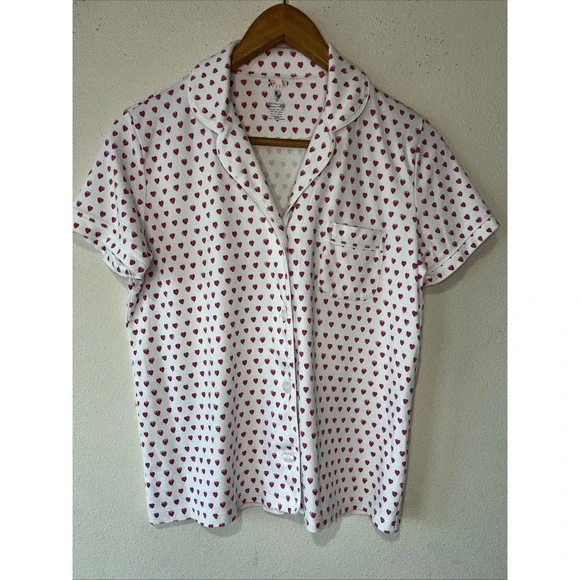 Roller Rabbit Women's Heart Shaped Pajama Top Size S Preppy Pima Cotton - Picture 4 of 9